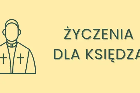 Ilustracja przedstawia sylwetkę księdza i napis "Życzenia dla księdza". Idealne cytaty na pożegnanie księdza.