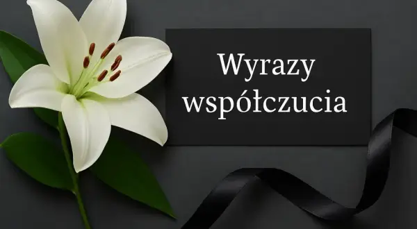 Biała lilia i czarna wstążka symbolizują żałobę. Jak poinformować o śmierci bliskiej osoby? Wyrazy współczucia.