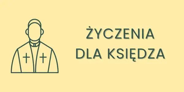 Ilustracja przedstawia sylwetkę księdza i napis "Życzenia dla księdza". Idealne cytaty na pożegnanie księdza.